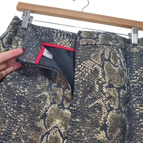 Worthington | Metallic Snakeskin Animal Print Mobwife Pencil Mini Skirt - Picture 4 of 7